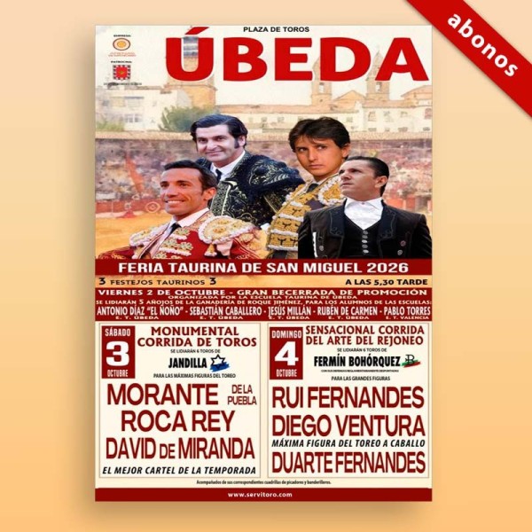 Abono Toros Úbeda - Feria de San Miguel 2026 - 3 y 4 de octubre
