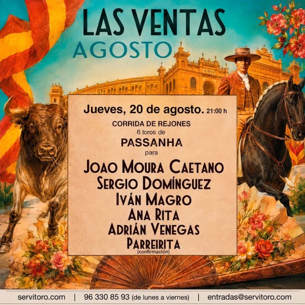 Plaza de toros de Las Ventas, Madrid - 20 agosto 2026 - Corrida de Rejones
