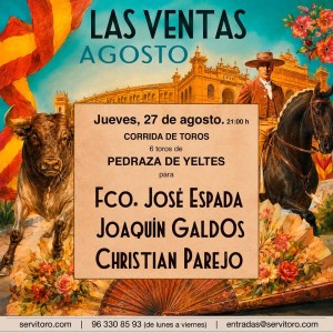 Las Ventas Bullring, Madrid – Bullfight on 27 August 2026