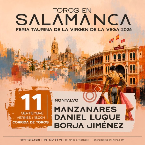 Entradas Toros Salamanca - Virgen de La Vega 2026 - Septiembre 11