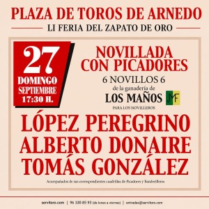 Arnedo Novice Bullfight Tickets 2026 | López Peregrino, Alberto Donaire and Tomás González