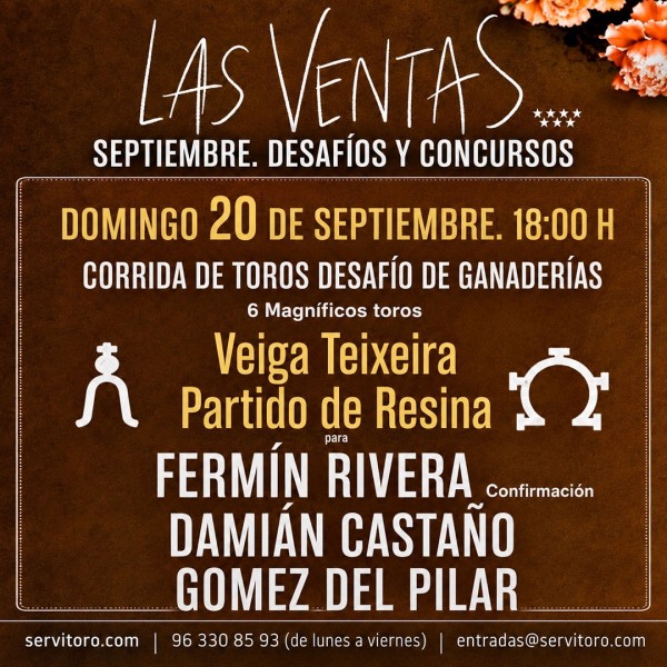 Plaza de toros de Las Ventas, Madrid - Corrida de toros 20 septiembre 2026
