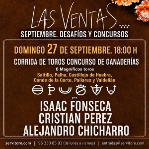 Plaza de toros de Las Ventas, Madrid - Corrida de toros 27 septiembre 2026