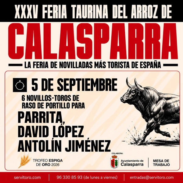 Calasparra Bullfight Tickets – 5th September. Novillada