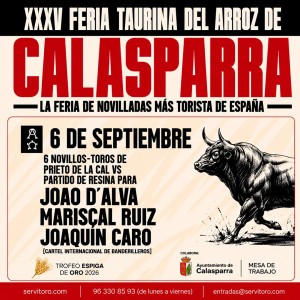 Entradas Toros Calasparra - Septiembre 6. Novillada