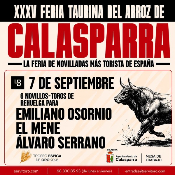 Calasparra Bullfight Tickets – 7th September. Novillada