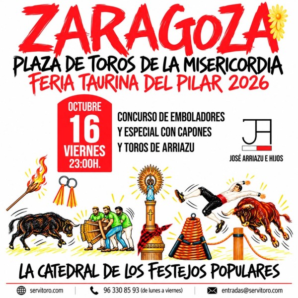 Entradas Toros Zaragoza – Feria De El Pilar octubre 16 – emboladores