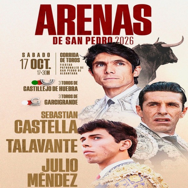 Entradas Toros Arenas de San Pedro 2026 – Fiestas patronales de San Pedro de Alcántara – 17 octubre - Corrida de toros