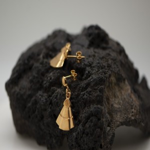 Pendientes capote minimalista chapado oro 18k - Joya taurina - TO-0311P