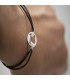 Minimalist Bull Cord Bracelet in 925 Sterling Silver - Bullfighting Jewellery - TO-0641