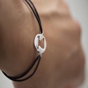 Pulsera cordón toro minimalista plata de ley 925 - Joya taurina - TO-0641
