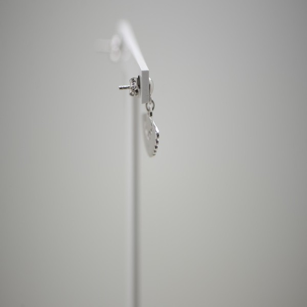 Fan Earrings in 925 Sterling Silver and Red Enamel | Servitoro