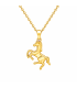 Colgante caballo chapado oro 18k - Amuleto taurino - CH-0432P
