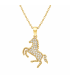 Colgante caballo chapado oro 18k y circonitas | Servitoro