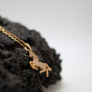 Horse Pendant in 18ct Gold Plating with Cubic Zirconia | Servitoro