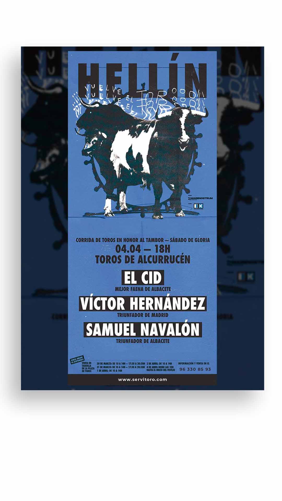 Cartel toros Hellín - Corrida del Tambor