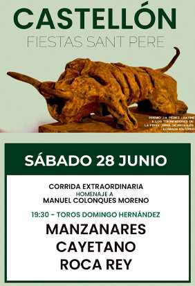 Plaza de toros de Castellón - Junio 28 de 2025 a las 19:30h