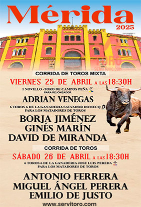 Bullfight tickets Mérida - Abril 2025