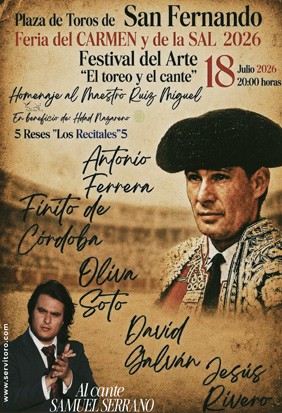 Plaza de toros de San Fernando -  Corrida de toros del 18 julio 2026