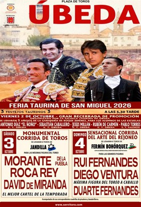 Entradas Toros Úbeda - Feria Taurina de San Miguel 2026
